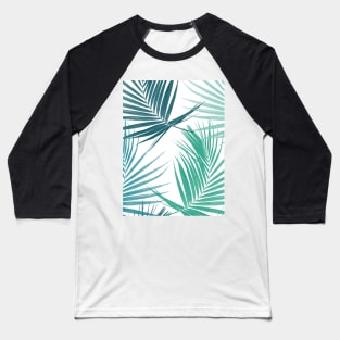 Green tropical palm leaves print. Exotic leaves summer composition. Baseball T-Shirt